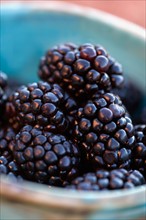 Detail of blackberries in bowl