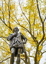 William Shakespeare statue in Central Park. USA, New York City.
