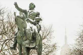 George Washington statue in union square park. New York City, USA.