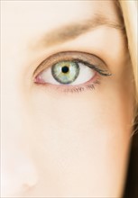 Close up of females eye.
