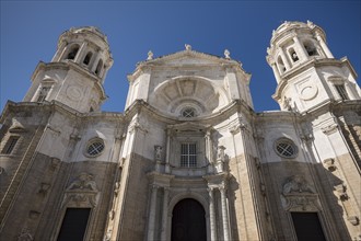 Facade of Cathedral. Cadiz, Spain.