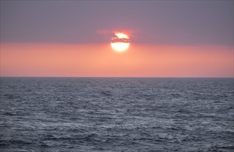 Sunset over sea, Mediterranean Sea.