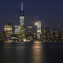 Cityscape at night. New York City, New York.