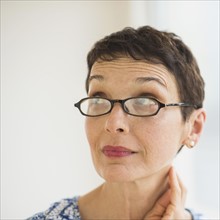 Portrait of senior woman wearing eyeglasses.