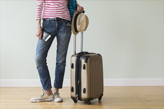 Woman ready to go on vacations.