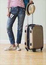 Woman ready to go on vacations.