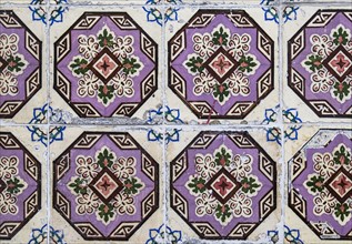 Close up of ornate tiles. Lisbon, Portugal.