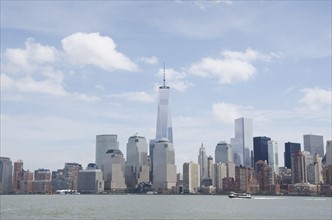 Skyline of New York City with Freedom tower