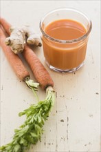 Studio shot of carrot juice.
