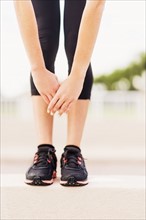 Legs of exercising woman