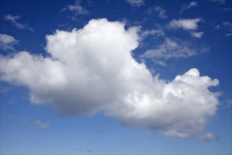 Close-up shot of cloud in blue sky