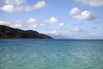 Raiatea, View of calm sea and islands