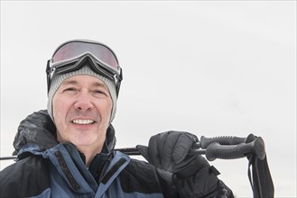 Portrait of mature male skier.