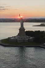 Aerial view of Statue of Liberty