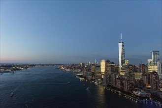 Aerial view of Manhattan and One World Trade Center