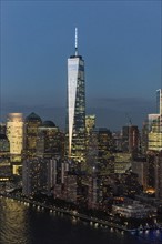 Aerial view of Manhattan and One World Trade Center