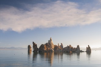 Rock formation in lake