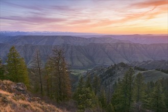 Scenic view of landscape at sunset