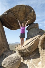 Woman visiting Balanced Rock