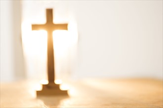 View of backlit cross.