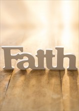 View of single word 'faith'.