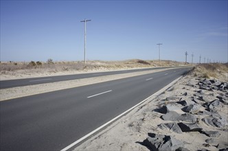View of empty highway in desert