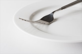 Close up of fork on plate
