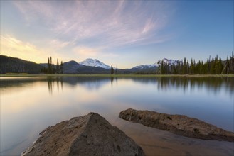 View of Sparks Lake at sunset
