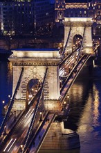 Elevated view of Chain Bridge at night