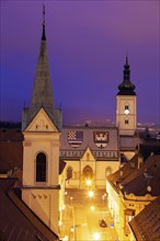 Illuminated St. Mark's Church and Cathedral of Sts. Cyril and Methodius