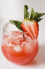 Studio shot of strawberry drink