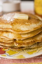 Close up of stack of pancakes