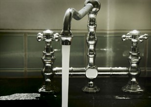 Water running from tap