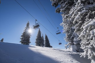Ski lift over ski slope