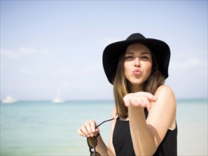 Portrait of woman on beach