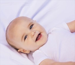 Portrait of smiling baby boy (6-11 months)