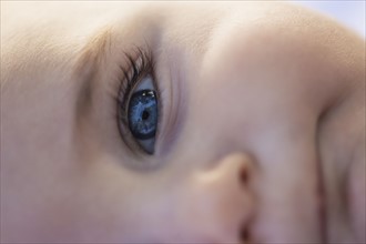 Close-of baby boy's (6-11 months) blue eye