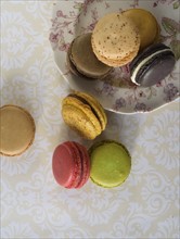 Macaroons on plate.
