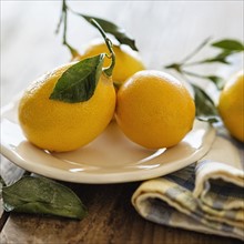 Lemons on plate.