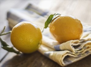 Lemons on table.