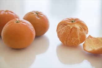 Tangerines on table