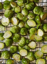 Brussels sprouts on cooling rack