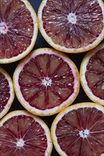 Slices of pink grapefruit