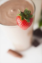 Chocolate smoothie with strawberry
