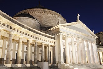 San Francesco di Paola Church on Piazza Plebiscito at night