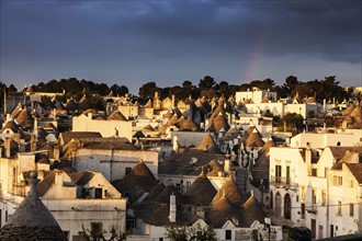 Townscape with trulli houses at dusk