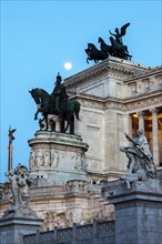 Monument of Vittorio Emanuele II against facade of building