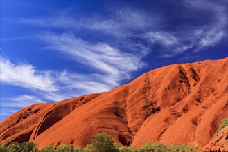 Mountains against blue sky