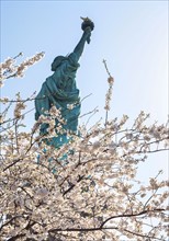 Low angle view of Statue of Liberty. USA, New York, New York City.