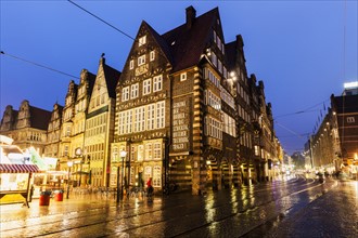 Bremen Market Square during rainy evening Bremen, Germany
